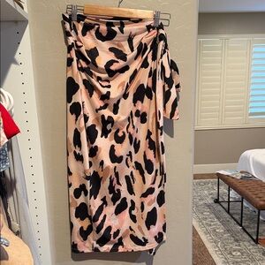 Leopard Print Wrap Skirt